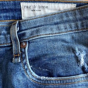 Rag and Bone metallic coated Nina high rise ankle skinny size 30. Hardly worn.